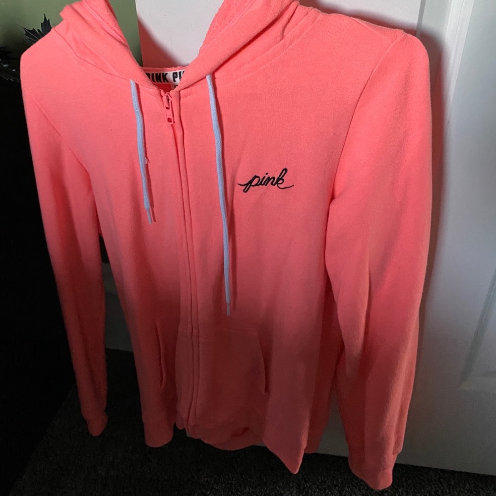 PINK zip up sweater